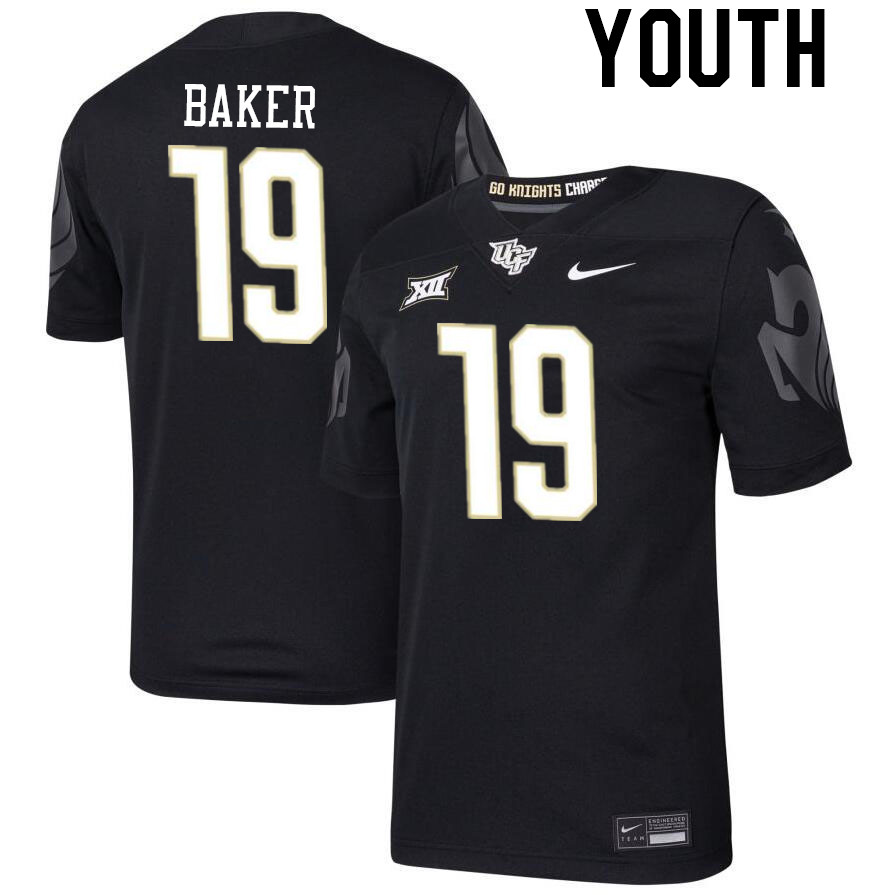 Youth #19 Jarrad Baker UCF Knights Big 12 Conference College Football Jerseys Stitched-Black